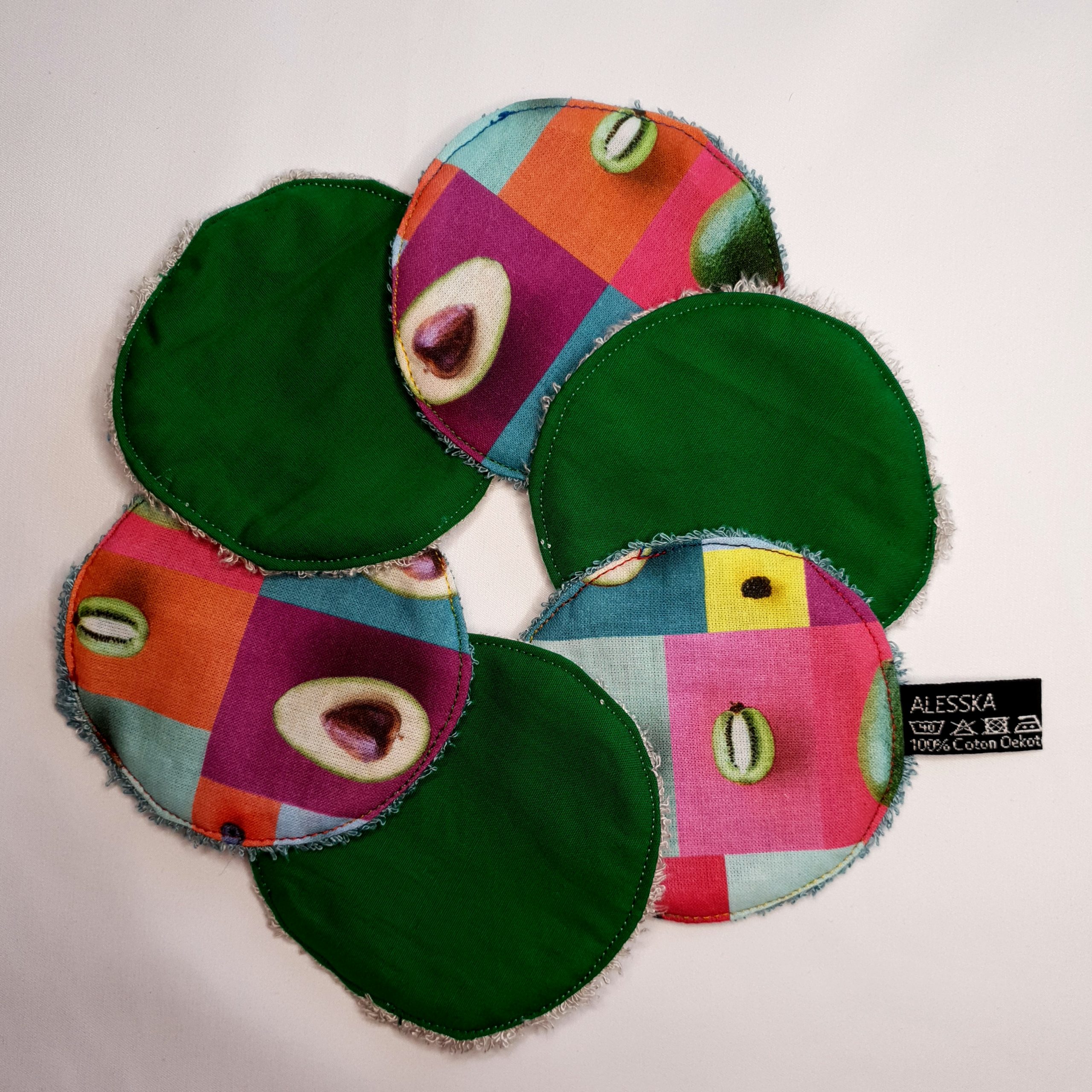 Lot 6 Disques lavables. Avocat